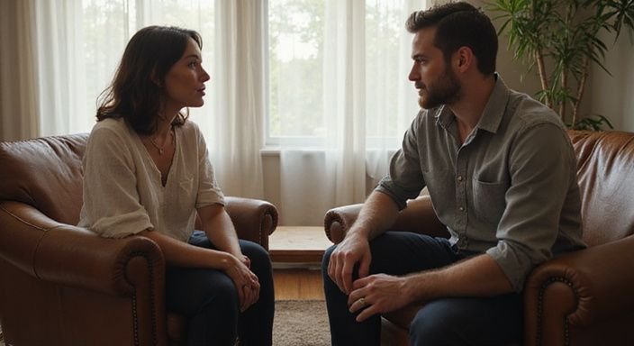 Een vrouw en een jongeman voeren een betekenisvol gesprek over oudere vrouwen sexdating.