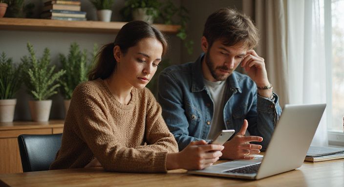 Een vrouw werkt aan een bureau terwijl haar vriendin geconcentreerd kijkt. Een vrouw werkt aan een bureau terwijl haar vriendin geconcentreerd kijkt.