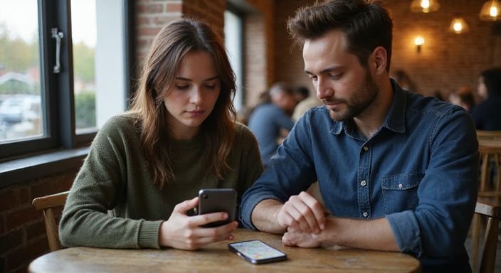 Twee vrienden bespreken hun Nederlandse taalles en plannen via smartphone. Twee vrienden bespreken hun sexdating in Overijssel en plannen een afspraak.