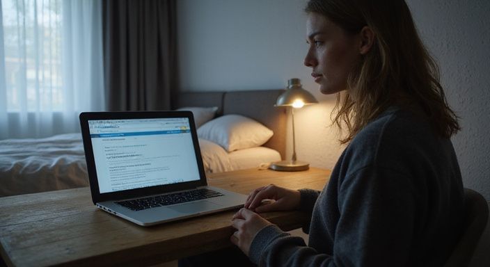 Een persoon kijkt naar een datingwebsite voor sexdating Flevoland op een laptop.