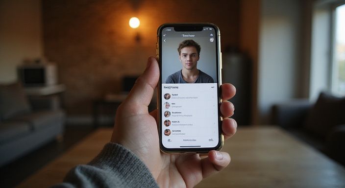 Een smartphone toont een datingapp-profiel voor sexdating Flevoland