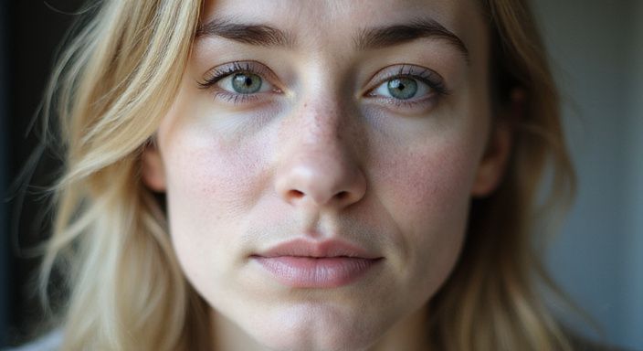Portret van een persoon met bleke huid en natuurlijke gezichtsdetails. sexdating in Noord-Holland gezocht